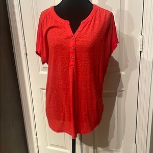 Old Navy Orange Linen Blend Dolman Sleeve Blouse (A)